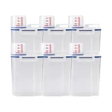 Kit 6 Potes Herméticos Com Medidor 2,5L Arroz Grãos Ração