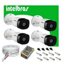 Kit 4 Câmera Intelbras C/ Infravermelho 20m Vhc 1120 B + Assessórios
