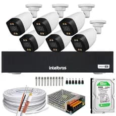Kit 6 Câmeras full Color Dvr Intelbras 1108-C C/Hd 500gb