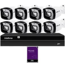 Kit 8 Câmeras IP Vipc 1230B Intelbras NVD 1408P HD 2TB Purple
