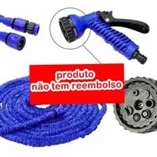 Mangueira Mágica Retrátil Flexível pode chegar ate  15m Elástica Nylon azul 7 Jatos ( essa mangueira não tem reembolso )
