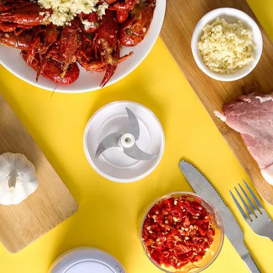 Mini Processador Moedor Elétrico Alho Sem Fio Alimentos Usbb