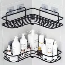 Suporte Porta Shampoo Prateleira  Organizador de banheiro para Parede Canto de Box Triângulo Suporte Para Porta Shampoo organizador de sabão De Banheiro Ou Cozinha e Banheiro Metal De Aço Só Usa Adesivo Para Parede