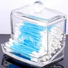 Porta Cotonete Suporte De algodão Higiene Composto de Acrílico Rack Transparente Armazenamento Caixa Portáti Cosméticos Organizador Pessoal Limpeza De Pele Fratelli Higiene