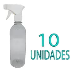 10 Embalagem Frasco Pet 500ml Com Borrifador Válvula Gatilho
