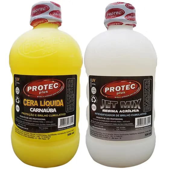 Cera Carnaúba Automotiva Liquida + Resina Acrilica Jet mix 500ml