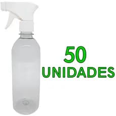 50 Garrafinhas Pet 500 ml com Gatilho Borrifador Multiuso