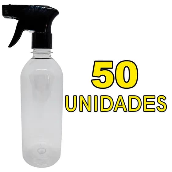 Garrafinha Multiuso 500ml com Gatilho Borrifador - 50 Unidades