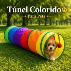 Túnel Brinquedo Gatos Cães Interativo Colorido 1,15m Labirinto Pet Antiestresse