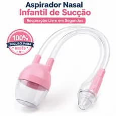 Aspirador Nasal Infantil Sucção Silicone BPA Free Bebê Recém Nascido Higiene Nariz Rosa Azul