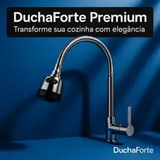 Torneira Inox Parede Flexível Chuveiro Ducha Alta Pressao Cozinha Moderna Gourmet