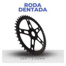 Coroa Bicicleta Engrenagem 46 Dentes Preta ou Prata Bike Aro 26 24 Poti Monark Praiana