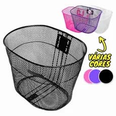 Cesta Cestinha de Bicicleta Infantil Aro 20 Rosa Preta Bike Mirim (17a 18,5L 25c)