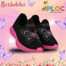Tênis infantil Menina Ploc Borboletas Jogging Anatômico