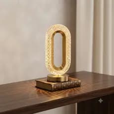 Luminária Abajur Cristal Retrô LED Touch Recarregável USB 3 tons de Cores
