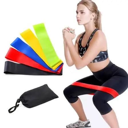 Kit 5 Faixas Elásticas Mini Band Exercícios treino funcional Academia Em Casa