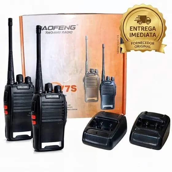 Kit par Rádio Comunicador Walk Talk Baofeng 777s com 16 Canais Alcance de 12Km
