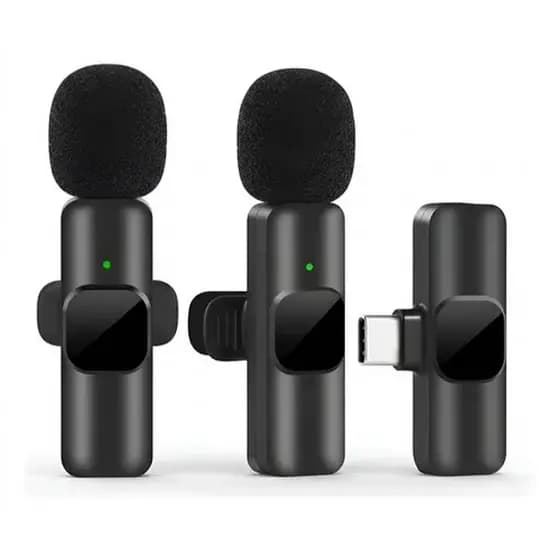 Microfone Lapela Dupla Sem Fio P/ Celular iPhone E Android Tipo C