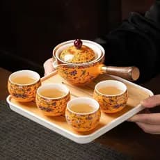 Bule De Cerâmica Chinês Gongfu Conjunto De Chá Rotação 360 Fabricante Com Filtro Chaleira Porcelana Teaware Fazendo Ferr