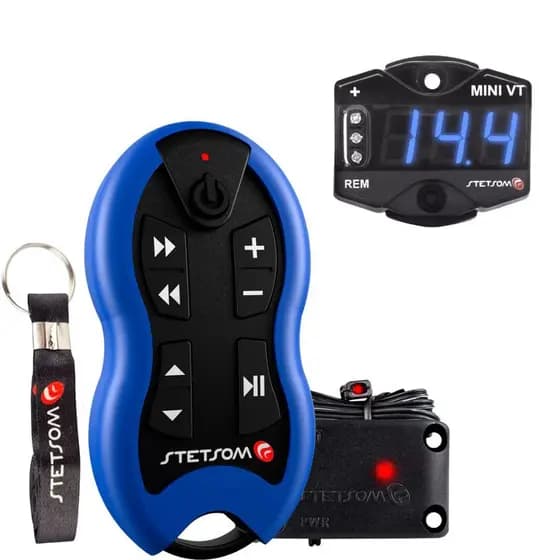 Controle Sx1 Stetsom Modo Aprender Universal 8 Funções com Voltímetro Digital Mini VT LED Automotivo