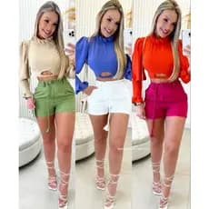 Shorts Alfaiataria Cordinha, moda blogueira
