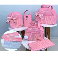 Kit Bolsa Maternidade Personalizado 7 peças luxo | Kiara Baby