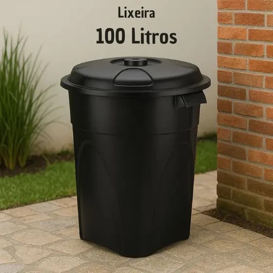Cesto De Lixo Grande 100 Litros Lixeira Reforçada