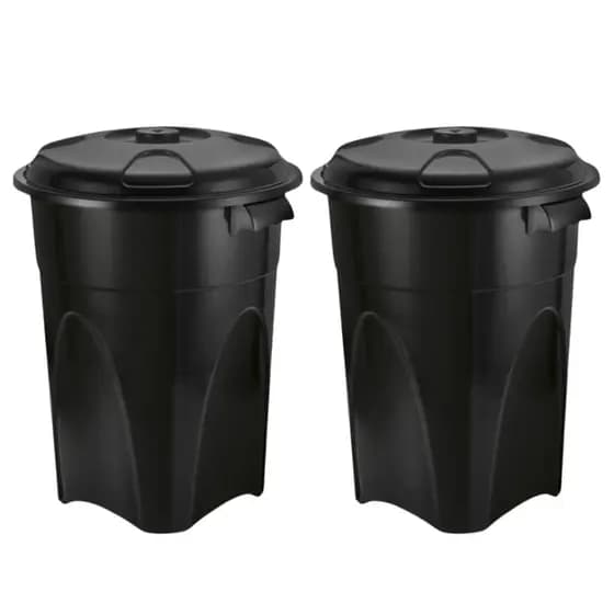 Kit 2 Cestos de Lixo Grande 100L - Tampa Anti Vazamento