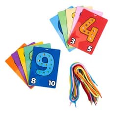 Alinhavos Números Brinquedo Educativo Cartão Infantil 20 Pç