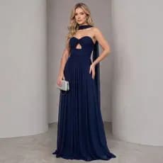 Vestido Michele Longo Tule Madrinha  Festa Elegante Gala Convidada Formatura Social Formal Baile