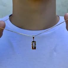 Corrente cordão veneziana masculino + pingente cruz vazada banhado a ouroCorrente cordão veneziana masculino + pingente cruz vazada banhado a ouro