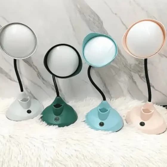 Luminária Mesa Led Haste Flexível c Porta Caneta USB