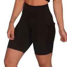 Bermuda feminina academia fitness com bolso na lateral