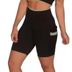 BERMUDA FEMININA ACADEMIA CAMINHADA BOLSO LATERAL