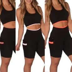 kit 3 bermudas feminina academia caminhada
