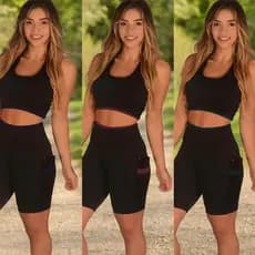 Kit 3 bermuda fitness academia feminina b04