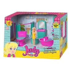 Coleção Judy Banheiro Com Boneca e Acessórios Brinquedo Infantil Samba Toys