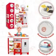 Cozinha Grande Infantil Completa Master Chef com Acessórios + Avental -Samba Toys