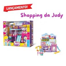 Playset Judy Shopping Completo com Escorregador, Boneca e Pet Brinquedo Infantil +3 Anos Samba Toys