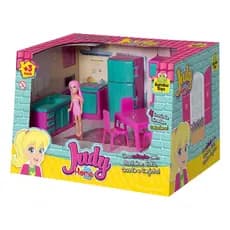 Coleção Judy Cozinha Com Boneca e Acessórios Brinquedo Infantil Samba Toys