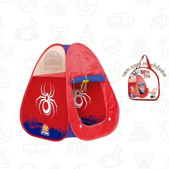 Brinquedo Infantil Menino Barraca Cabaninha Toca Infantil Tema Teia Dobrável - LP Toys