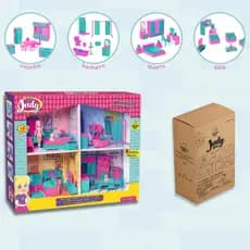 Playset Casa Completa da Judy Sala, Quarto, Cozinha, Banheiro com Boneca Brinquedo Infantil