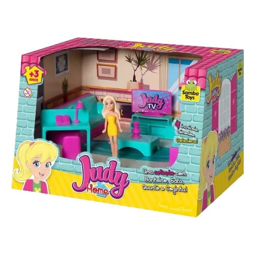 Coleção Judy Sala com Boneca e Acessórios Brinquedo Infantil Samba Toys