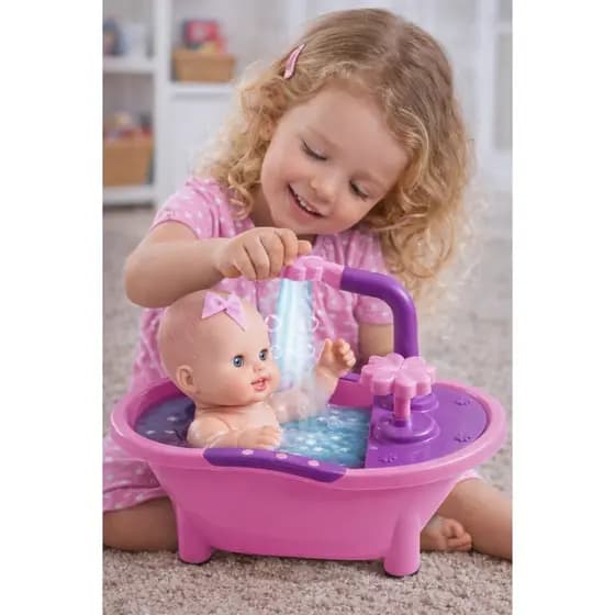 Boneca Bebê Milkinhas Petit Banho Com Banheira