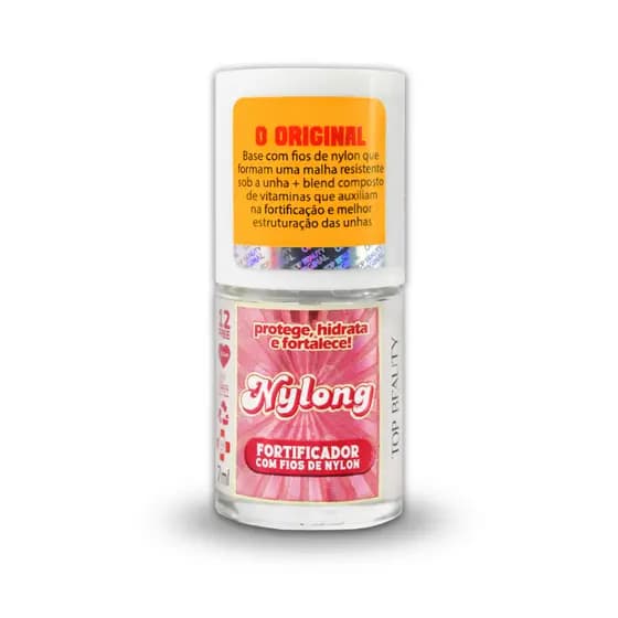 Base Nylong Fortificador com Fios de Nylon 12 Free Sos Unhas Top Beauty