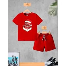 Camiseta + Short Conjunto Infantil Papai Noel Merry Christmas