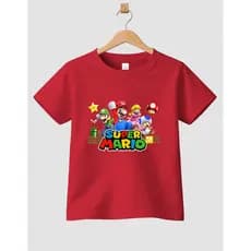 Camiseta Infantil De Algodão Super Mario Casual Camisa Leve Verão Juvenil
