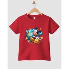 Camiseta Infantil De Algodão Planeta Mikey Casual Camisa Leve Verão Juvenil