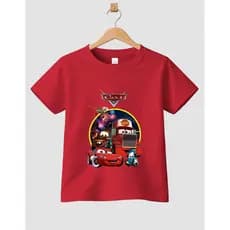 Camiseta Infantil De Algodão Carros Desenho Casual Camisa Leve Verão Juvenil