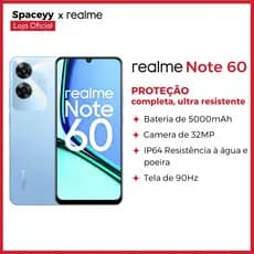 Celular Realme Note 60 Dual SIM 3GB RAM/64GB Câmera 32MP Processador Octa-Core Bateria 5000MaH